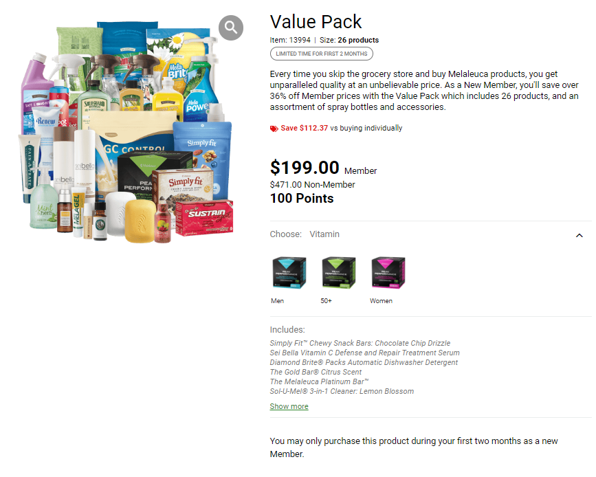 Melaleuca New Customer Value Pack